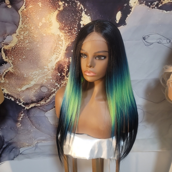 22" green shock lace front - Picture 1 of 6